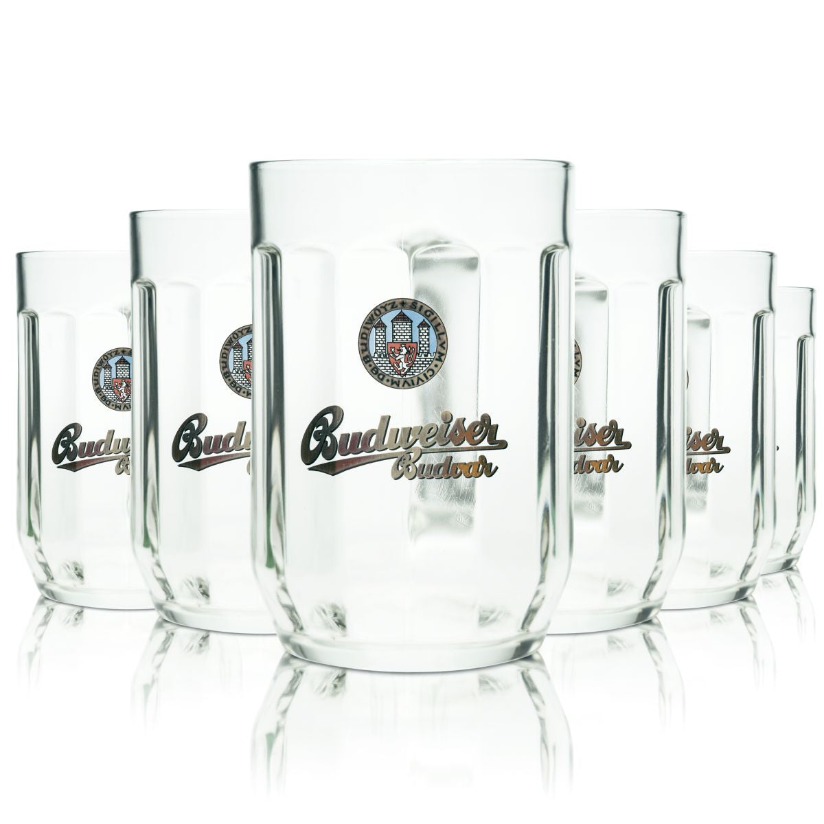 6 bicchieri da birra Budweiser 0,5 l, boccale Praga Budvar Seidel, set di bicchieri