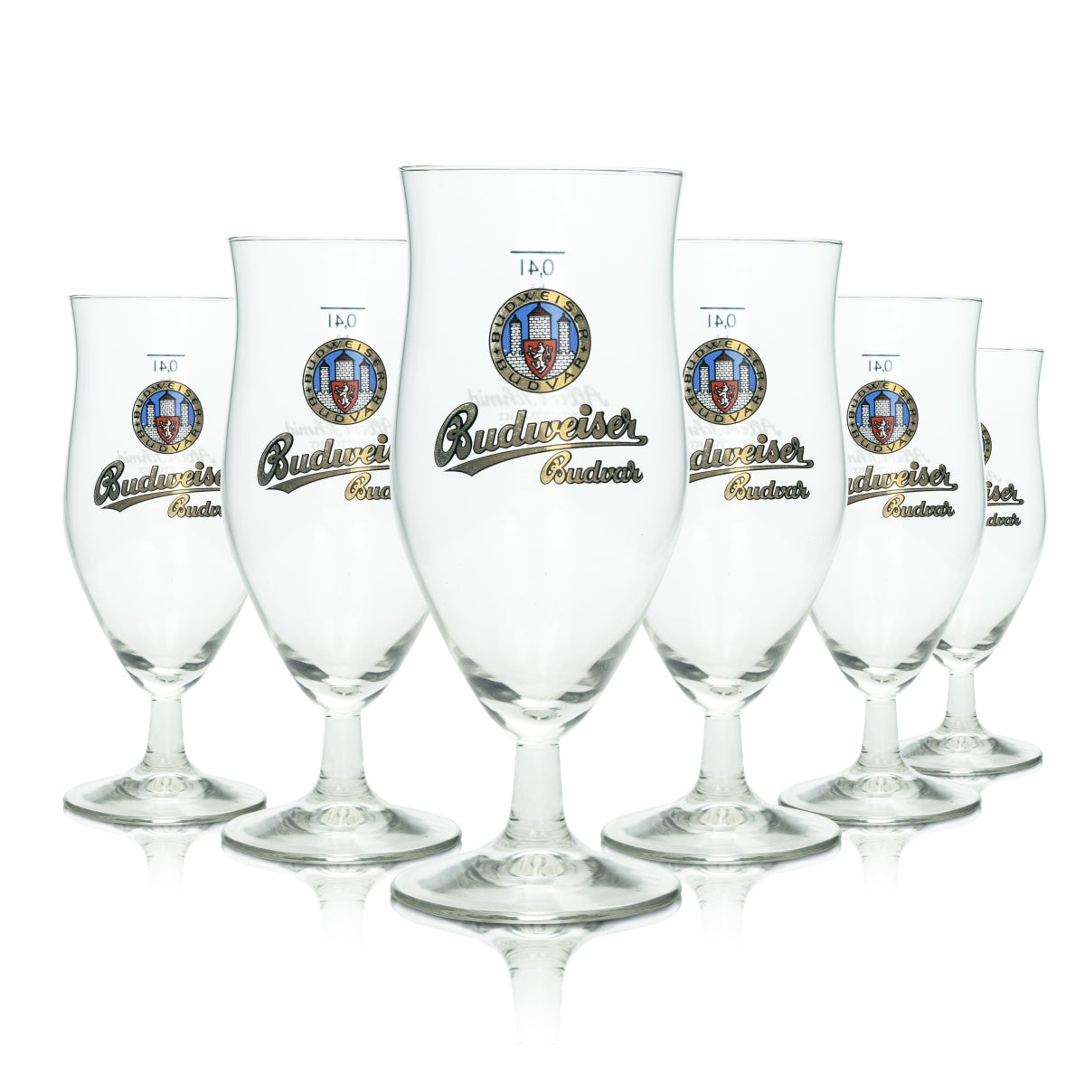 6 bicchieri da birra Budweiser Budvar 0,4 l Albert Schmid Tulipano Birrificio