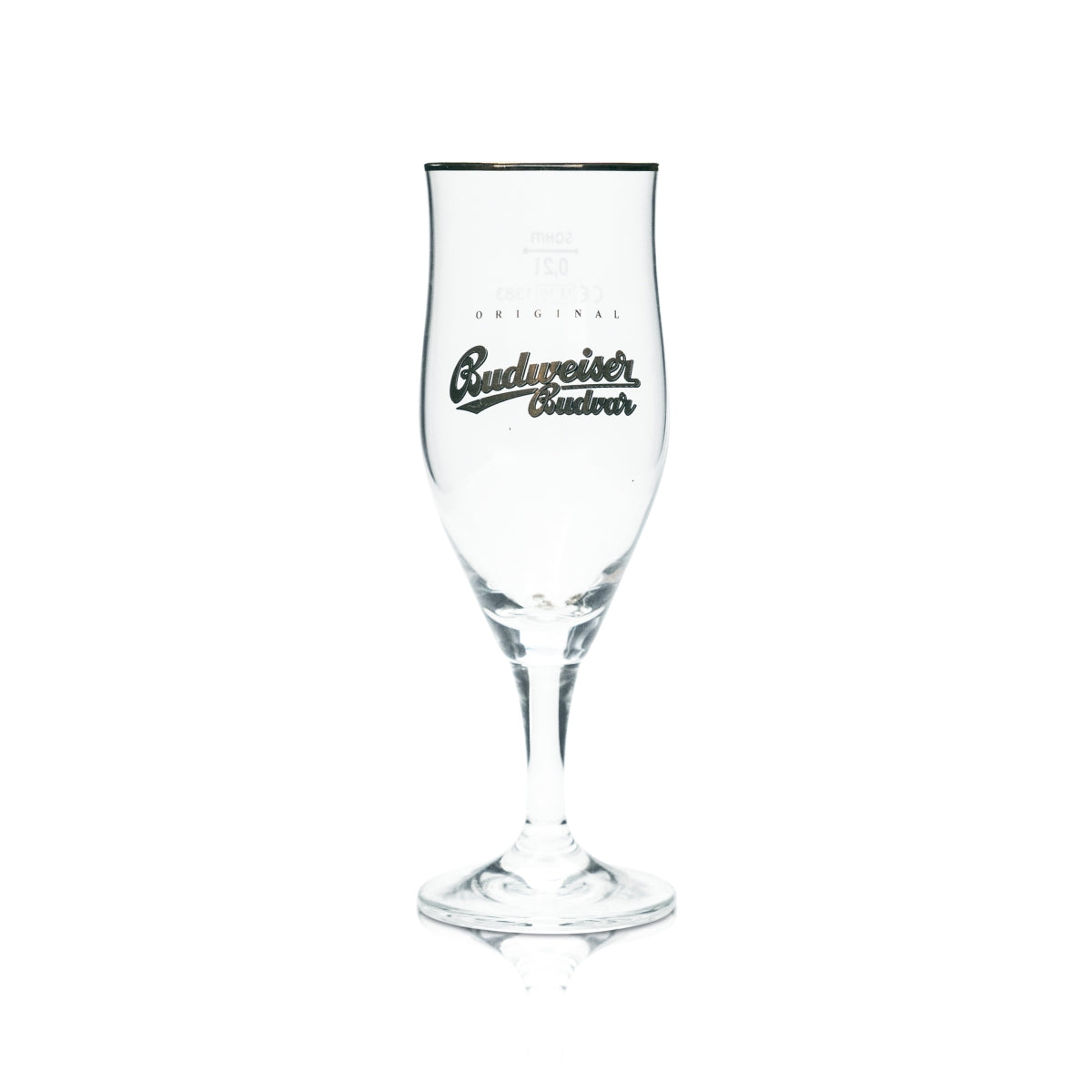 6 bicchieri Budweiser 0,2 l a forma di coppa con bordo dorato Budvar Czech Lager Pils Beer Gläser – Vista 2