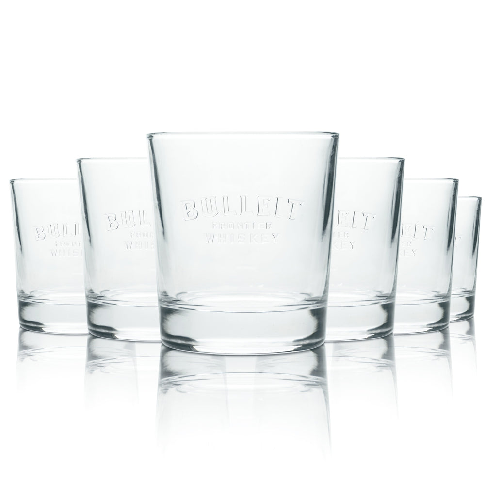 6 bicchieri da whisky Bulleit 0,2 l tumbler long drink bourbon con rilievo e contorno Bar