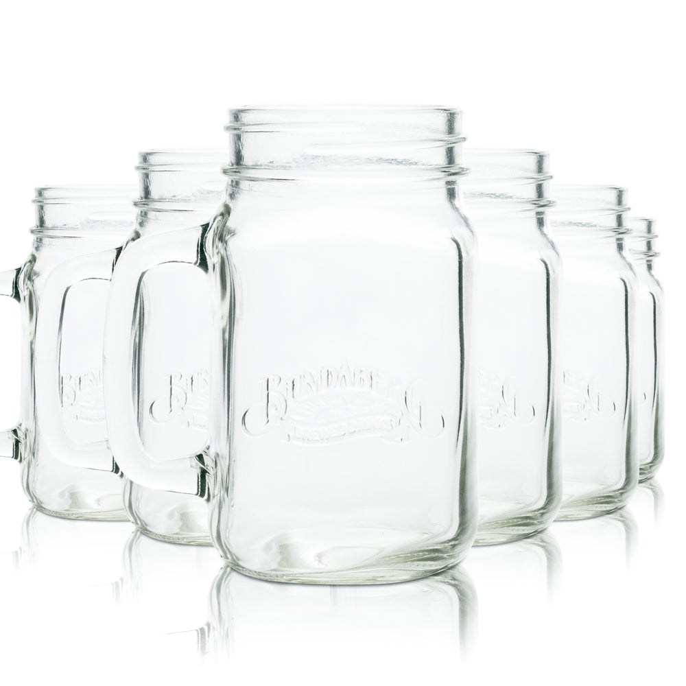 6 bicchieri da birra Bundaberg Ginger Beer 0,4 l, boccale Lynchburg Longdrink con rilievo, bicchieri da ristorazione