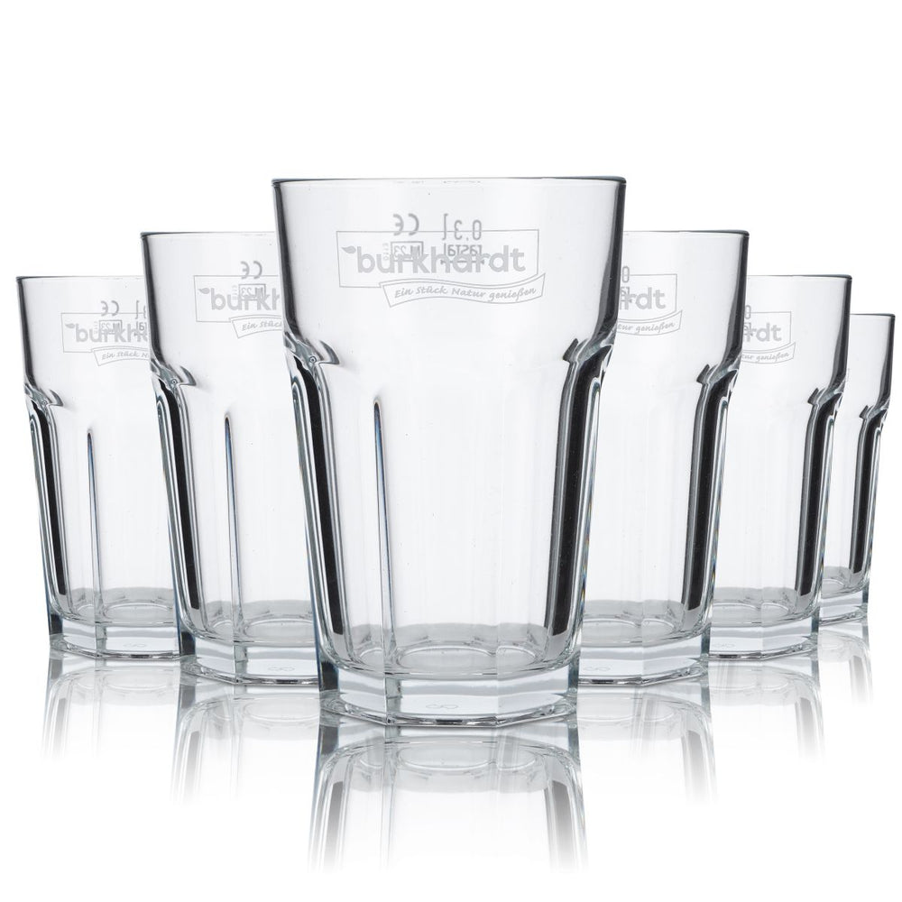 6x Burkhardt Bicchiere da long drink in vetro 0,3 l Set di bicchieri per succhi e acqua minerale