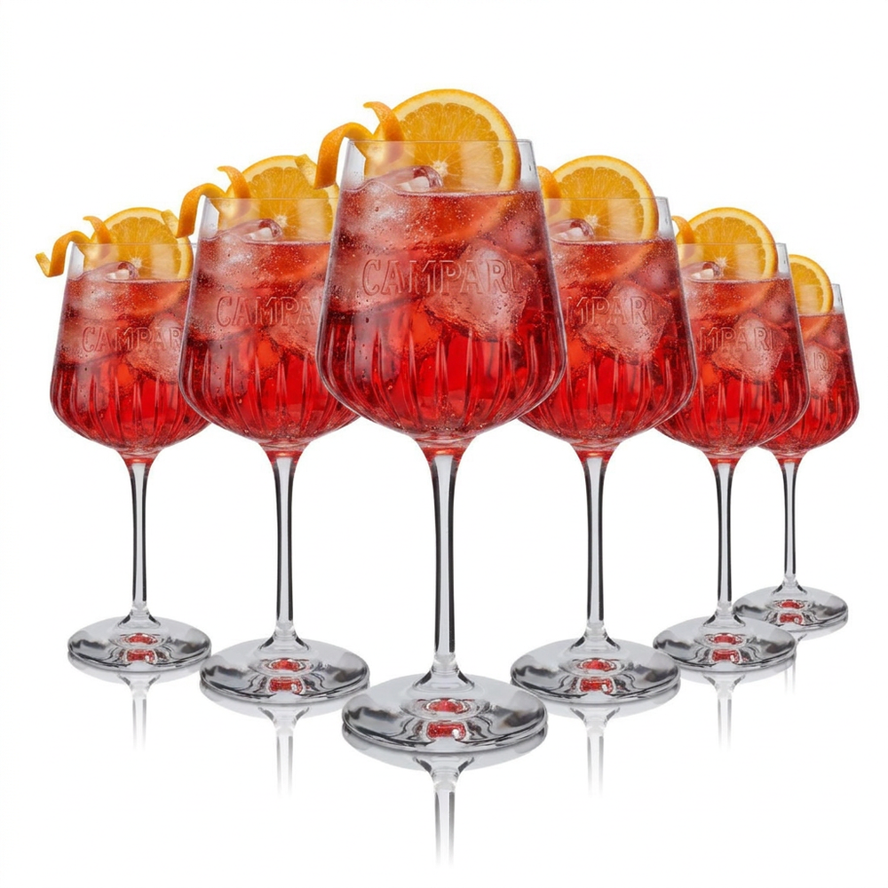 6 bicchieri Campari 0,49 l Milano Signature Relief Set Spritz Bespoke Aperitif
