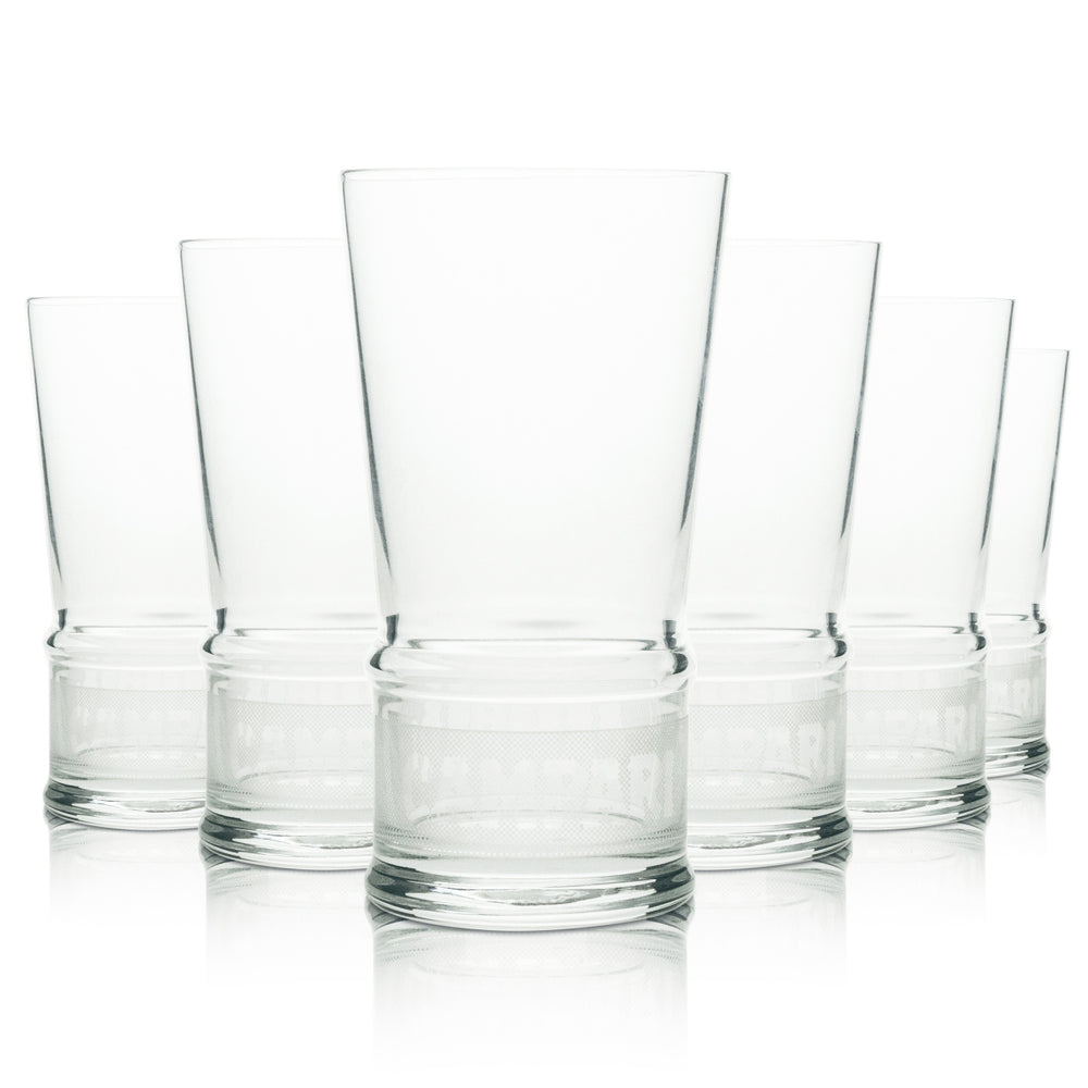 6 bicchieri da liquore Campari Longdrink a forma di V con logo sul fondo