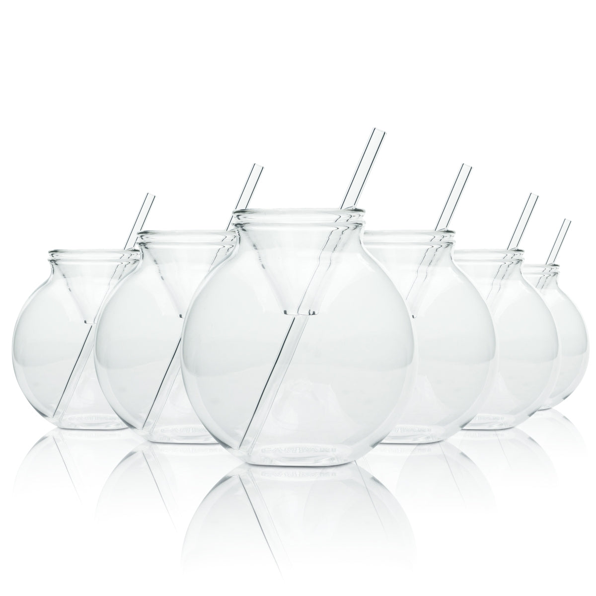 6 bicchieri Campari Spritz 0,35 l, tumbler a forma di palloncino, bicchieri festivi con cannuccia e coperchio Nosing