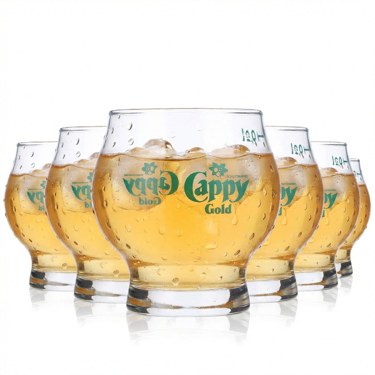 6 bicchieri da succo Cappy Bicchieri da succo Bicchieri da frutta 0,2 l Bicchieri rotondi panciuti