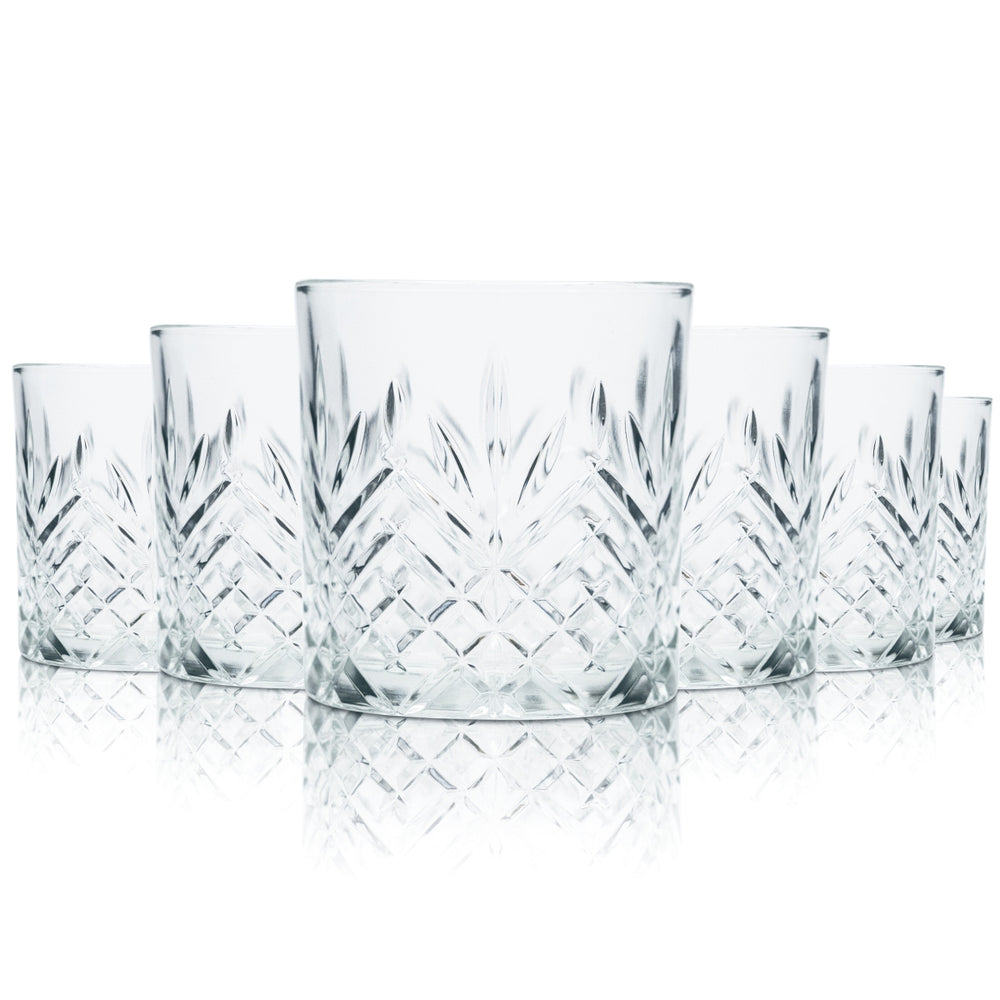 6 bicchieri Cardhu da 0,2 l con profilo in rilievo, bicchieri tumbler per whisky, bicchieri long drink scozzesi per la ristorazione