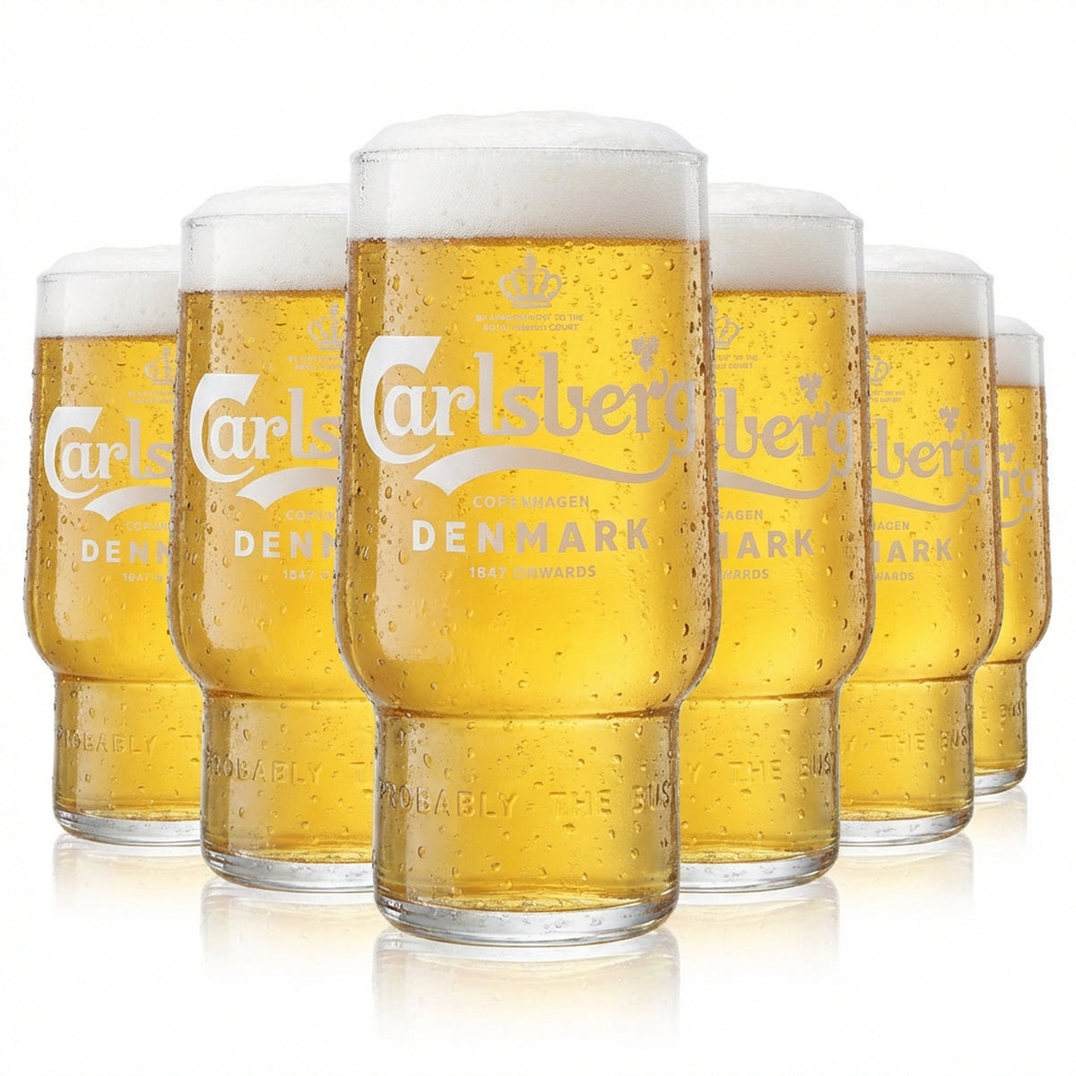 6 bicchieri da birra Carlsberg da 0,5 l Bicchieri da birra Tumbler Bicchiere da birra Tazza Logo bianco