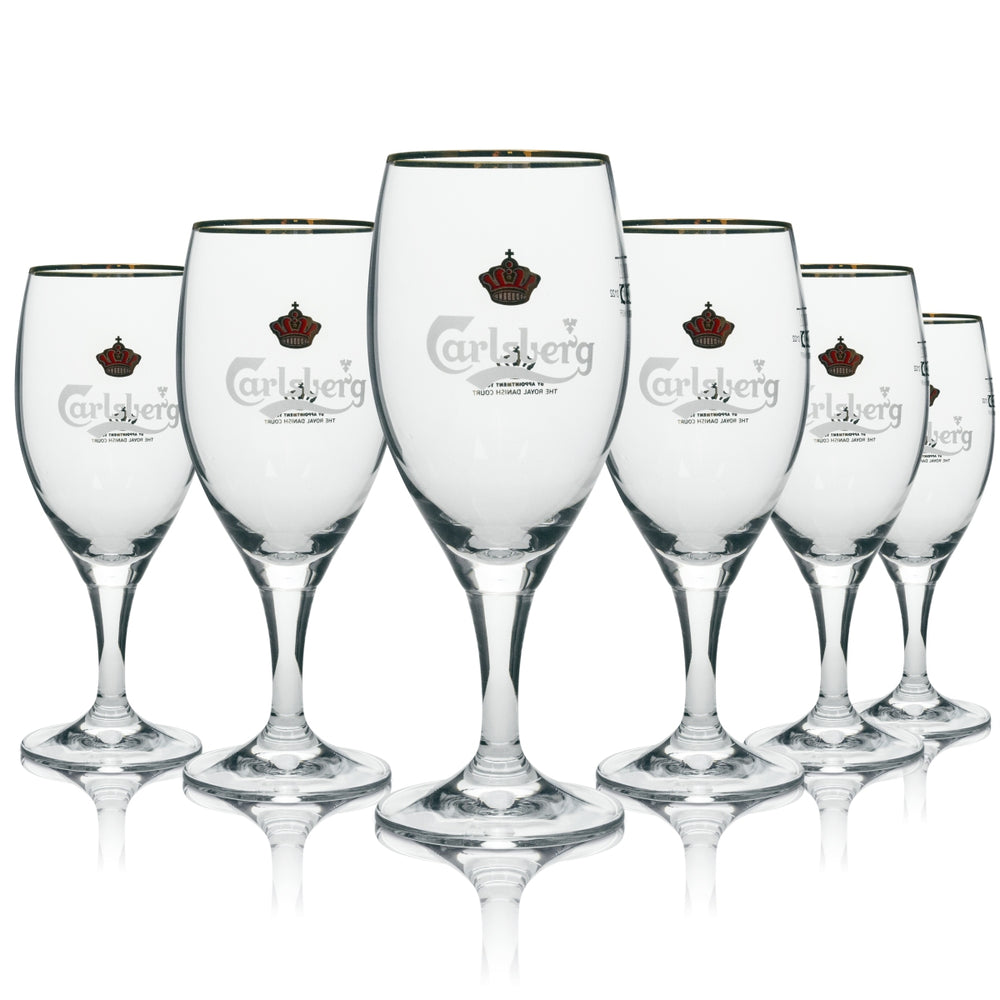 6 bicchieri da birra Carlsberg con bordo dorato 200 ml Ritzenhoff