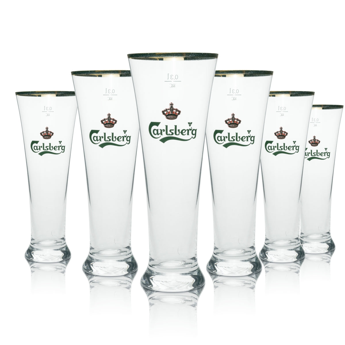 6 bicchieri da birra Carlsberg Tuborg Tulip 0,3 l con bordo dorato Ritzenhoff – Vista 2