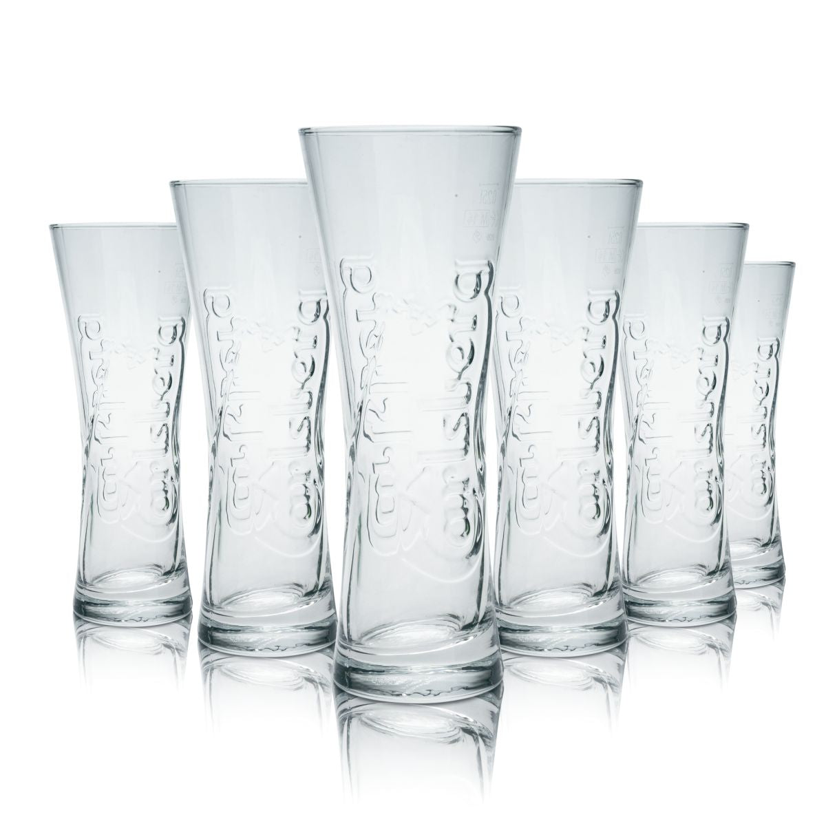6 bicchieri da birra Carlsberg 0,25 l con rilievo, forma a calice, set di bicchieri da birra Pils, birrificio