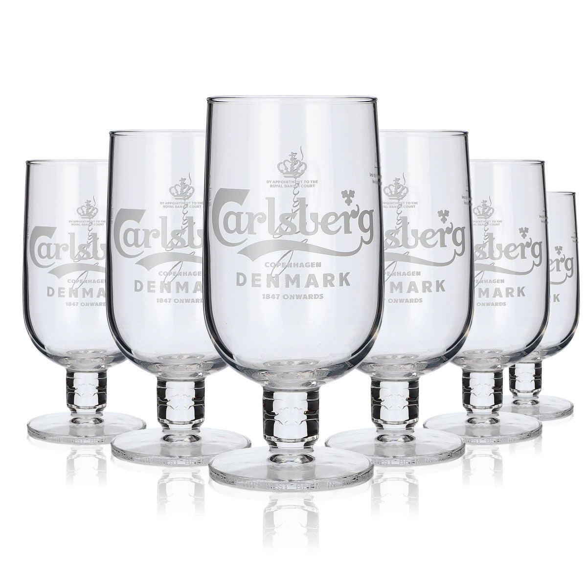 6 bicchieri da birra Carlsberg in vetro da 0,3 l, forma a calice, set Danish Brewery Gastro – Vista 5