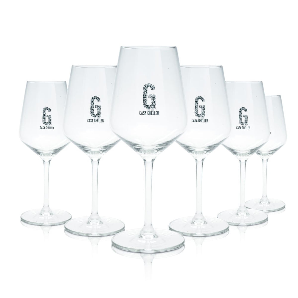 6x Casa Gheller Bicchiere da vino 0,375 l Carre 35 Set di bicchieri da aperitivo e cocktail Secco