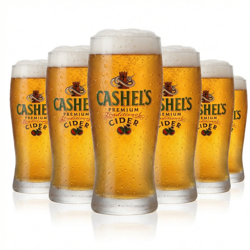 6 bicchieri Cashels da 0,4 l completamente satinati Irish Beer in vetro smerigliato