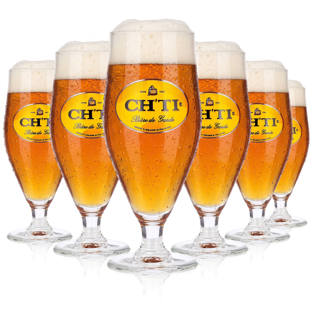 6 bicchieri da birra CH TI da 0,25 l, bicchieri a coppa, bicchieri da birra Bière de Garde (set da 6)