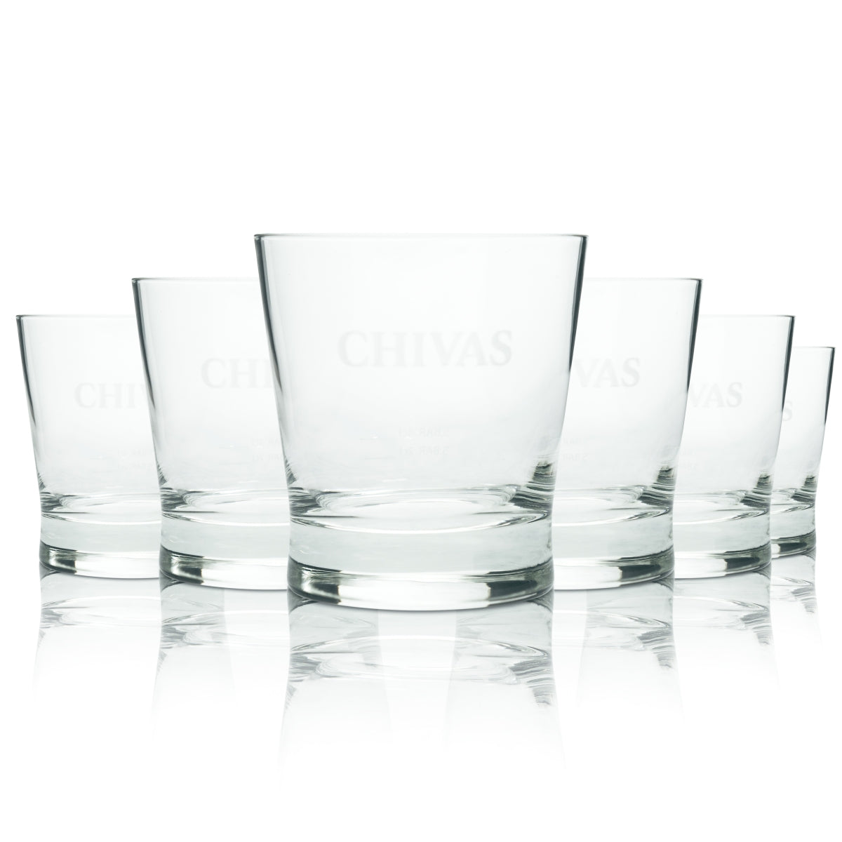 6 bicchieri tumbler per whisky Chivas Regal 12 Years con logo