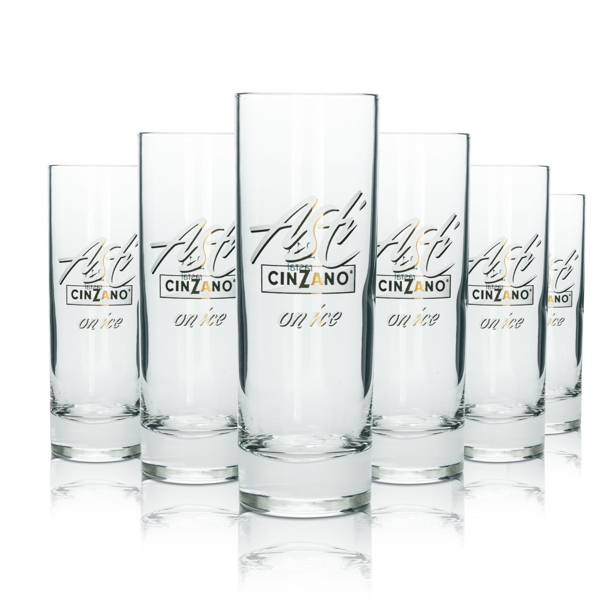 6 bicchieri da aperitivo Cinzano Longdrink 0,1 l con logo dorato