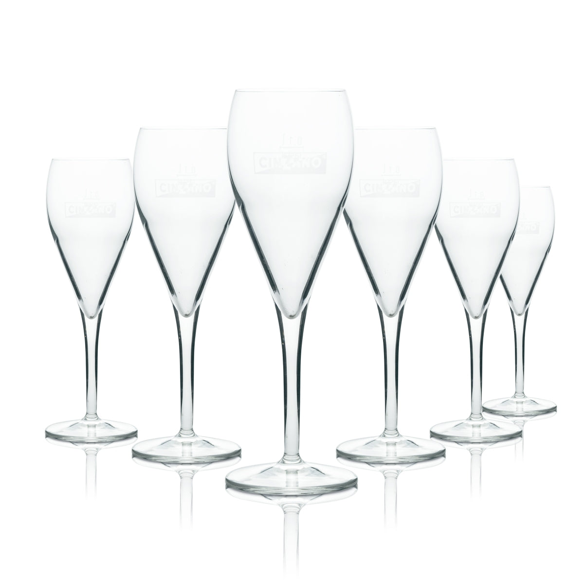 6 bicchieri da aperitivo Cinzano con logo bianco