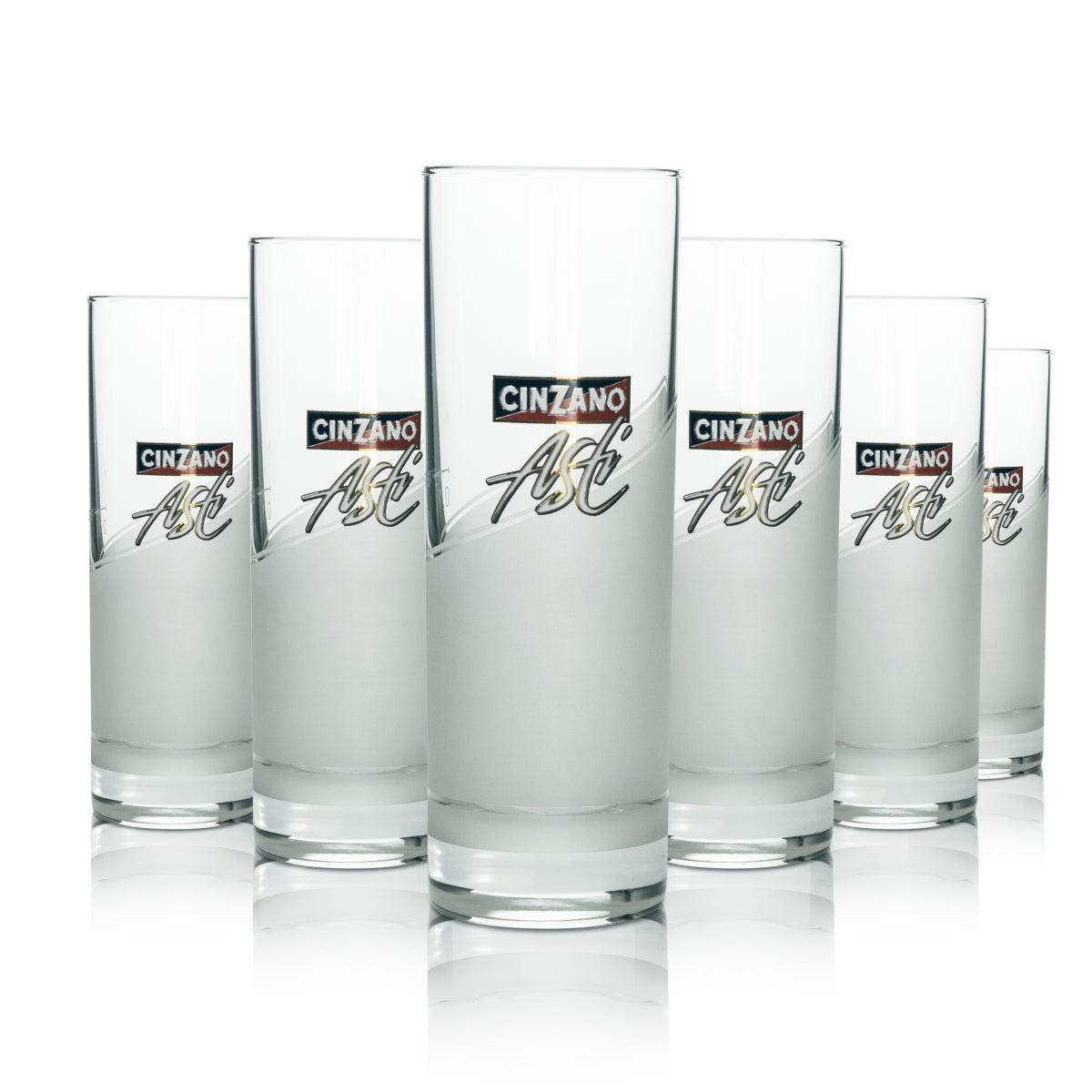 6 bicchieri da aperitivo Cinzano in vetro smerigliato con logo dorato 0,1 l rastal