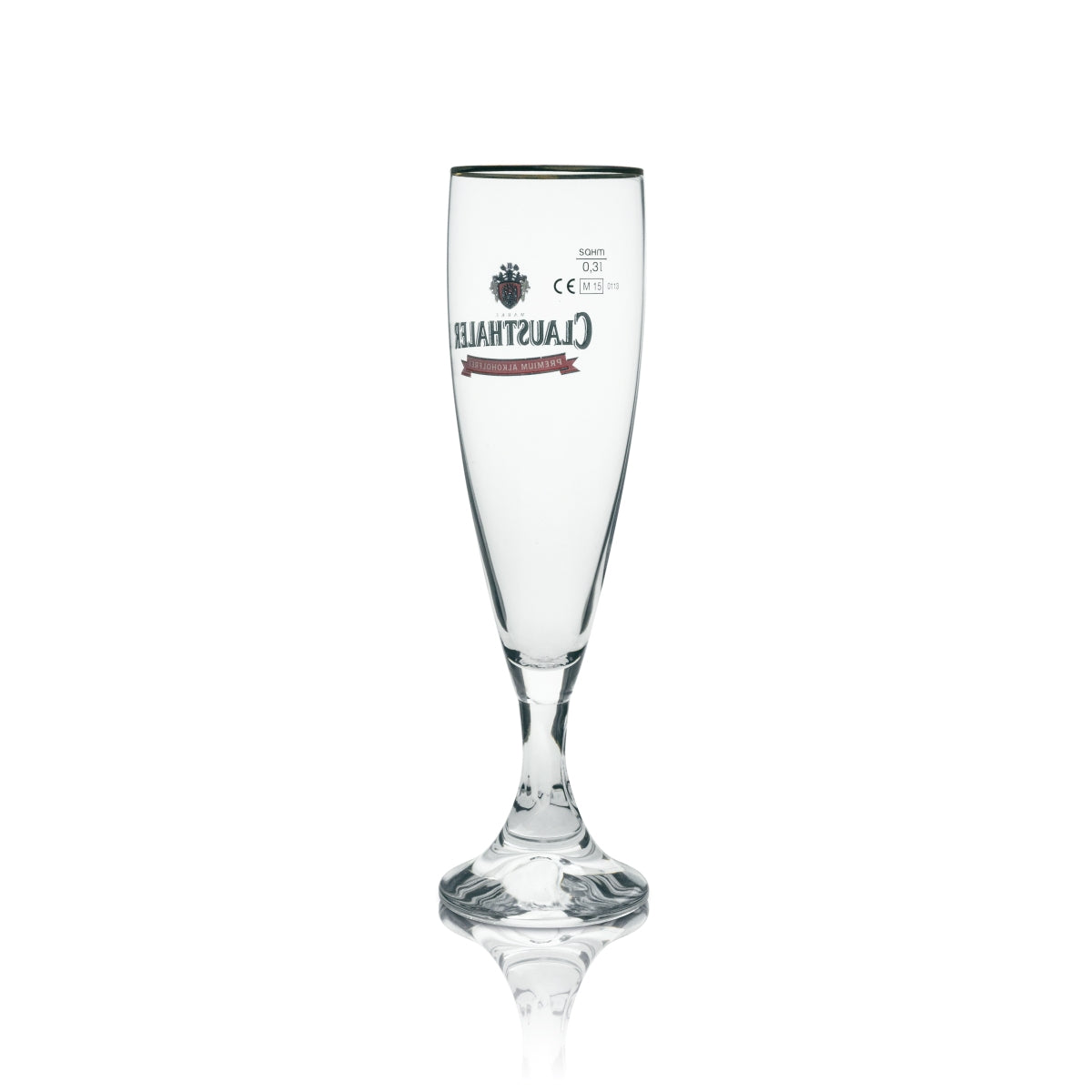 6 bicchieri da birra Clausthaler Premium analcolici da 0,3 l con bordo dorato – Vista 3