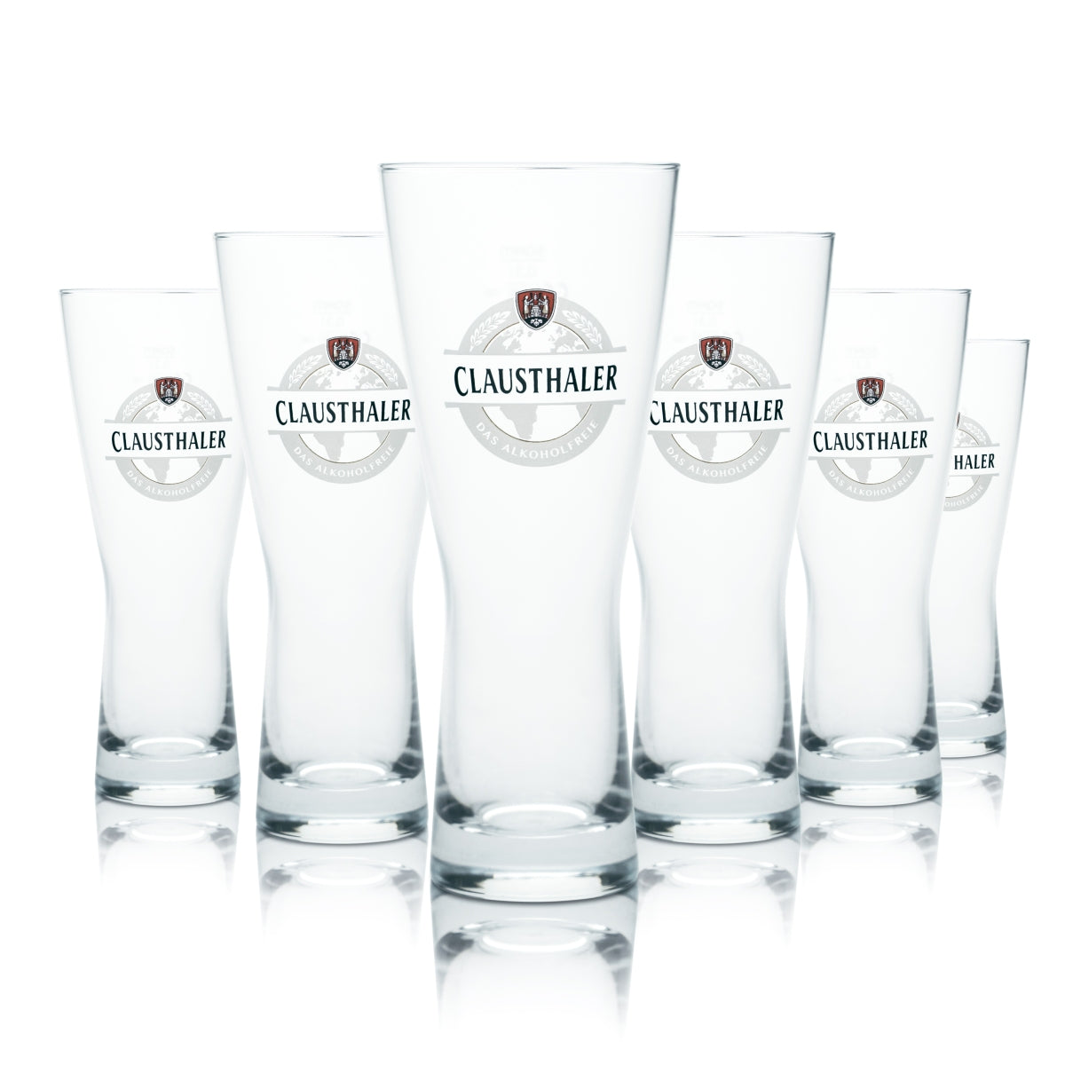 6 bicchieri Clausthaler da 0,3 l a forma di coppa per birra, senza alcol, per bar e ristoranti