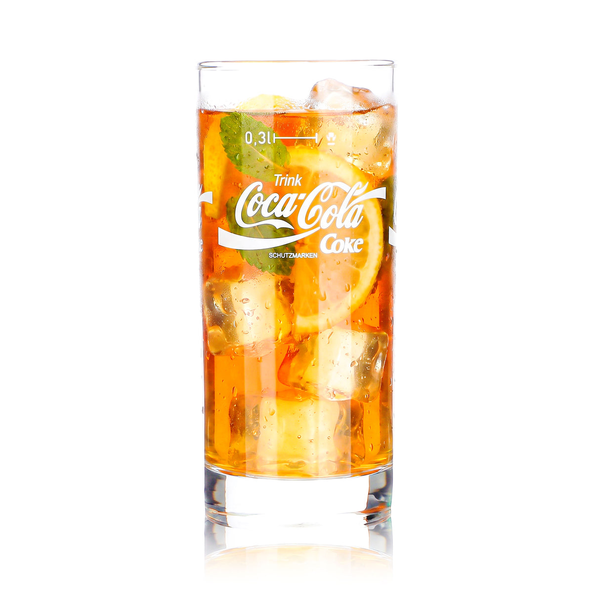 6 bicchieri da 0,3 l per bibite Coca-Cola, con logo Coke bianco, con caffeina – Vista 2