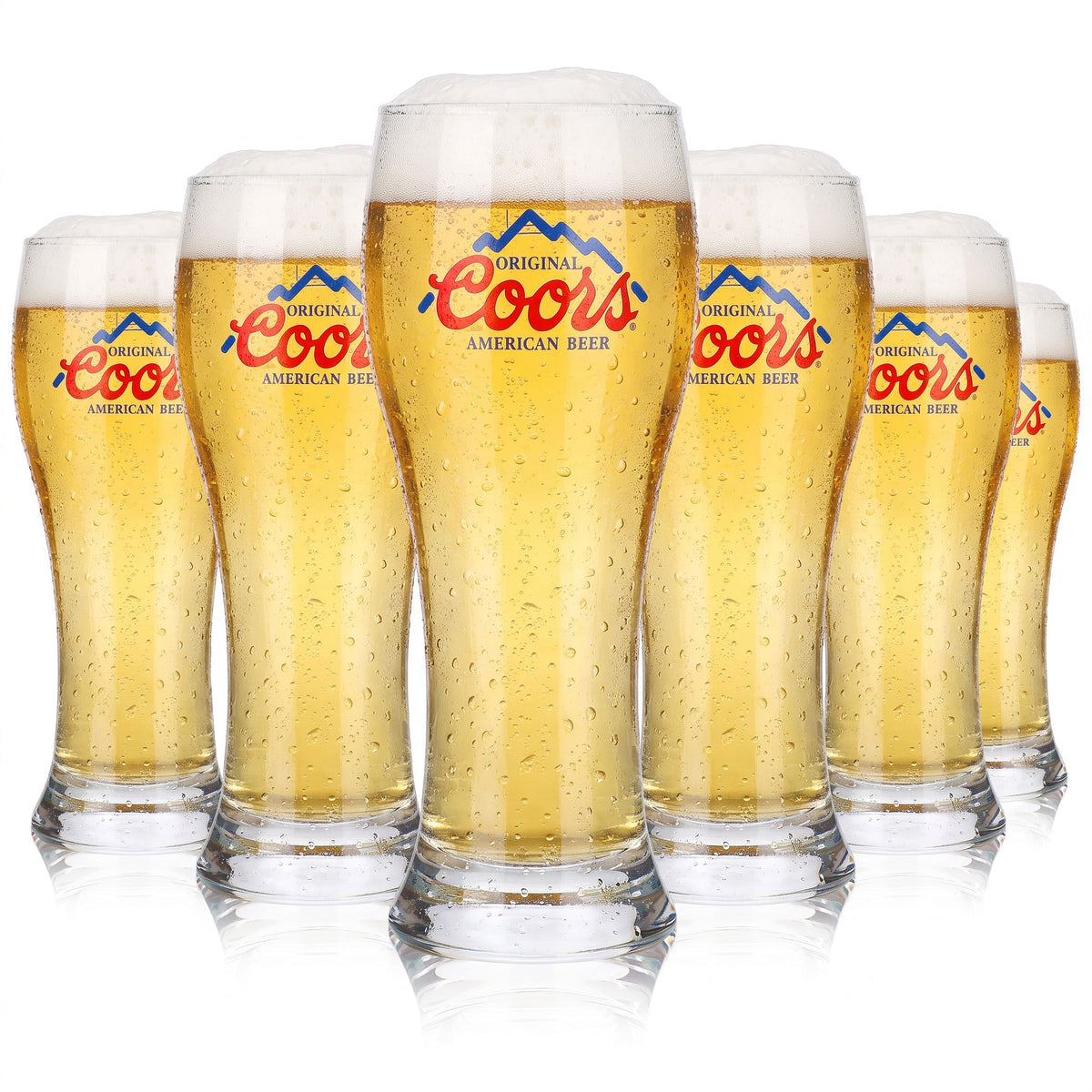 6 bicchieri da birra Coors da 0,25 l, stile americano originale (set da 6)