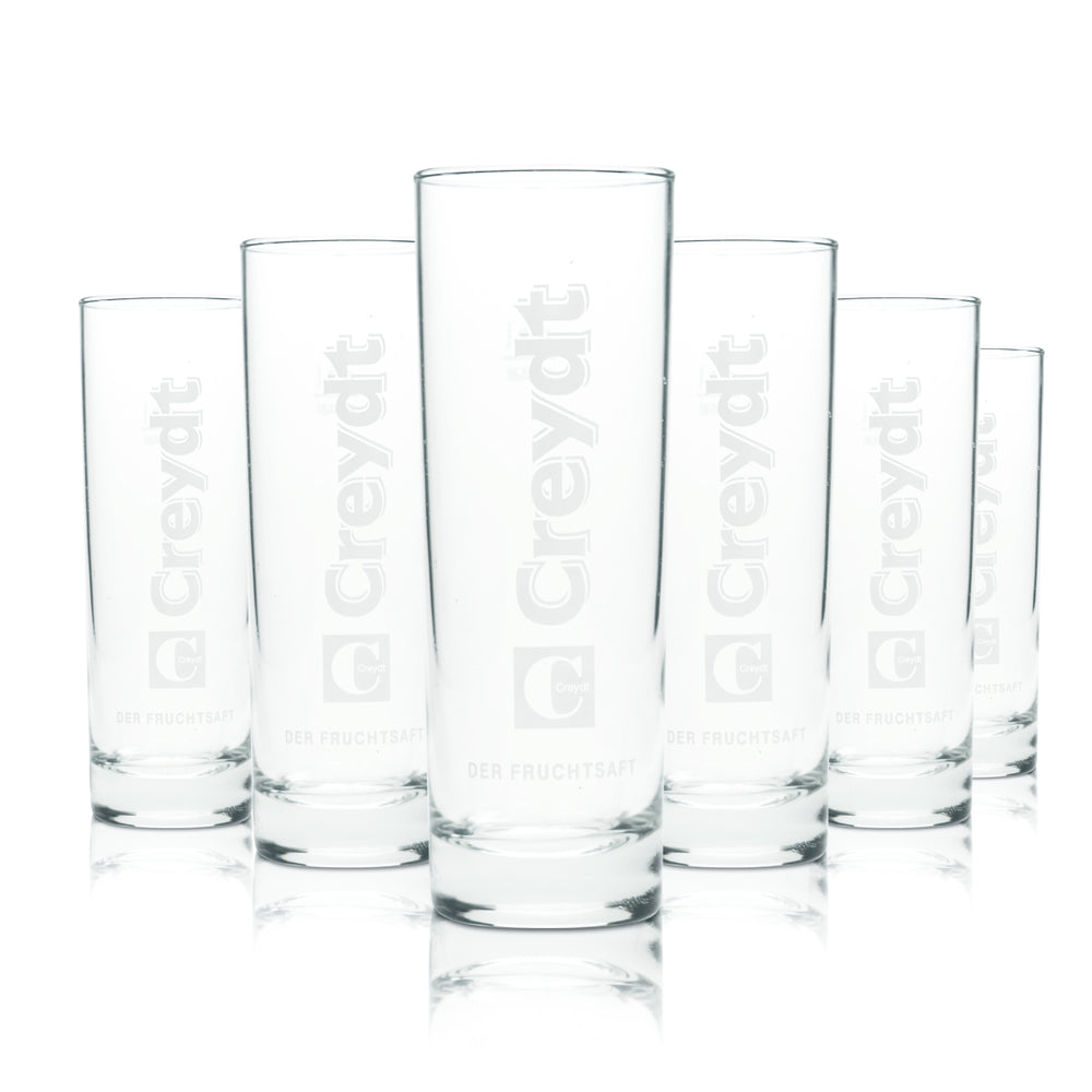 6x Creydt Succo di frutta in bicchiere 0,2 l Calice Bicchiere per bevande analcoliche Limonata Bicchieri Frutta Weser Gastro