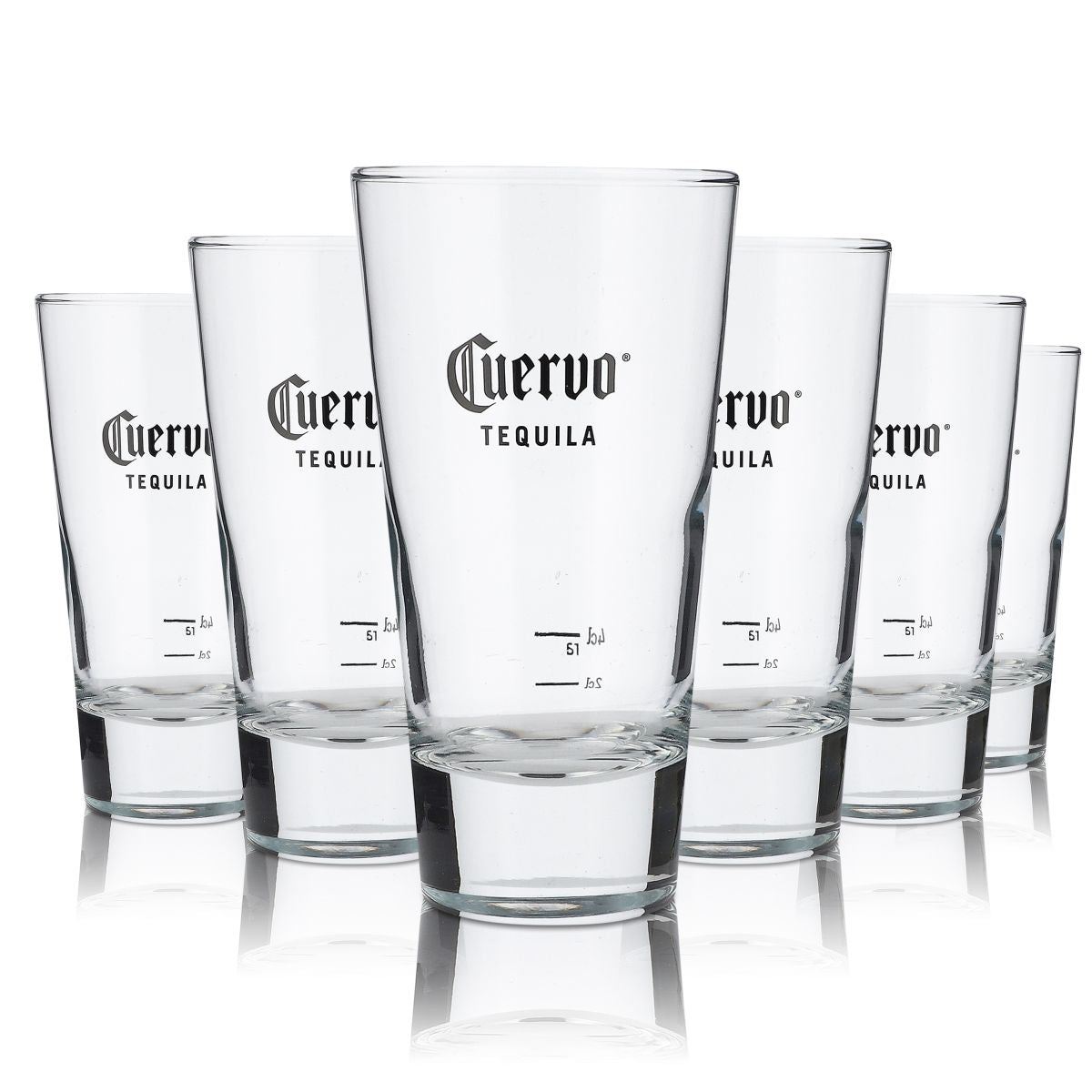 6 bicchieri da long drink Cuervo Jose Tequila "Cuervo" 2 cl/4 cl