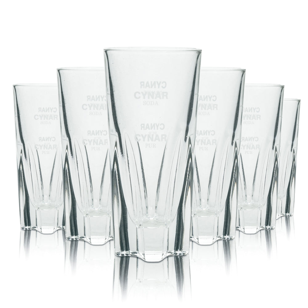 6 bicchieri Cynar Amaro 100 ml On Ice Bicchieri Puro Ghiaccio Cubetti Longdrink Rilievo Stampato