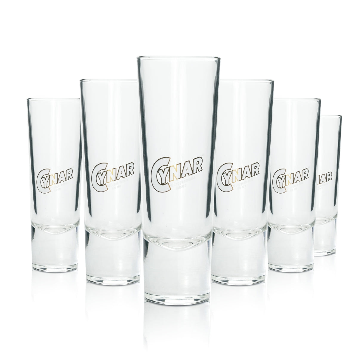 6 bicchieri Cynar Amaro On Ice con linea di livello 4 cl cocktail logo retrò bar oro