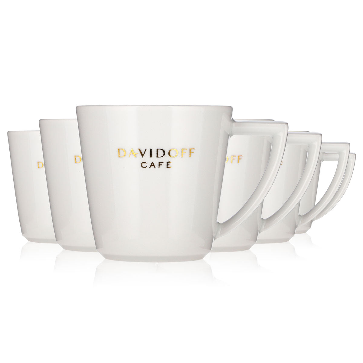 6 tazze da caffè Davidoff in vetro e ceramica
