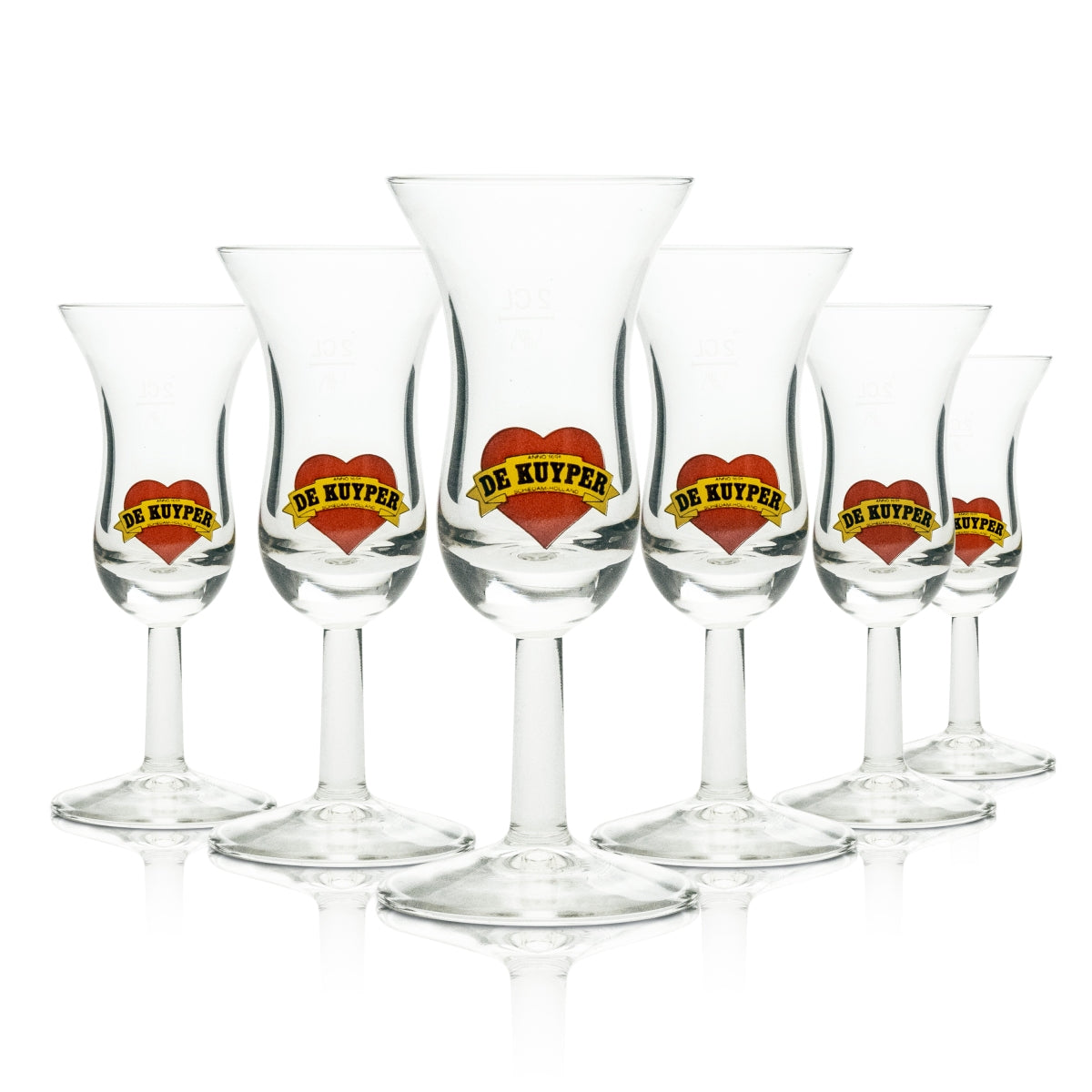 6 bicchieri da liquore De Kuyper Jenever Tulip 2 cl