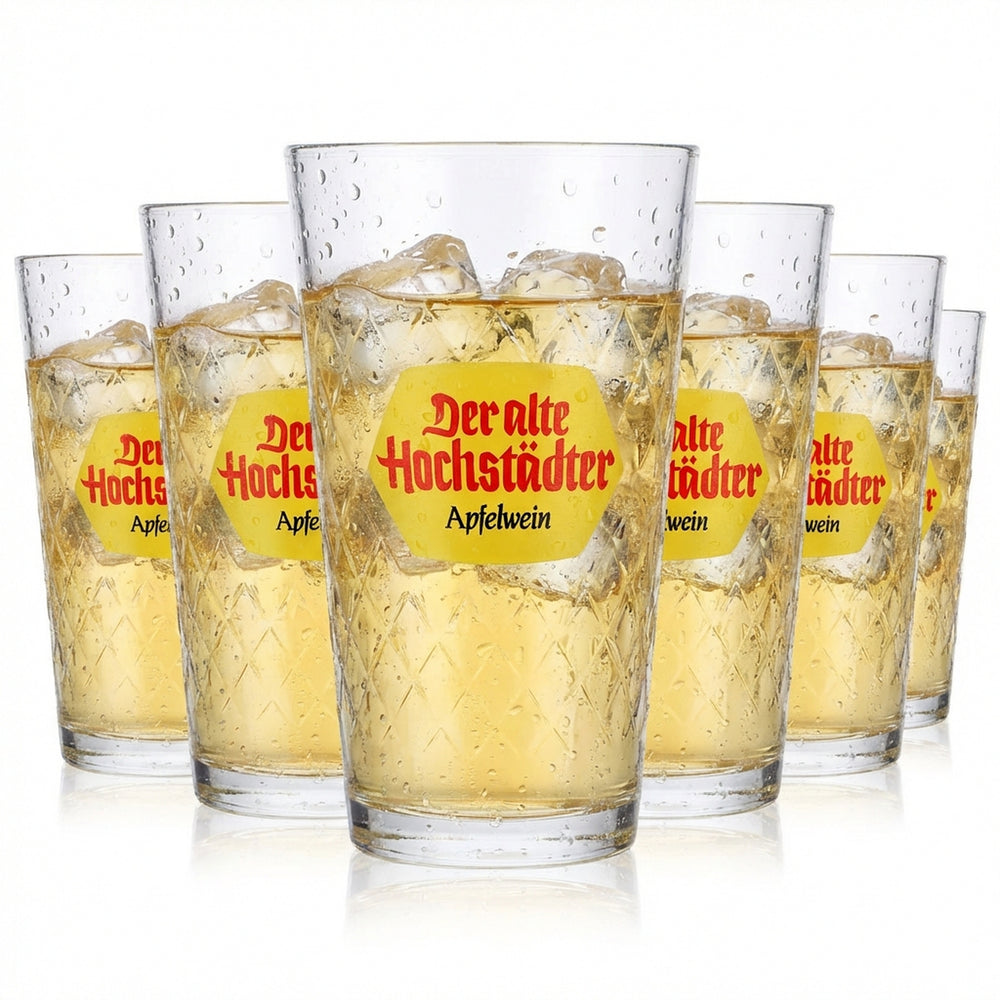 6x Bicchieri da vino per sidro Hochstädter Apfelwein 0,5 l Rastal