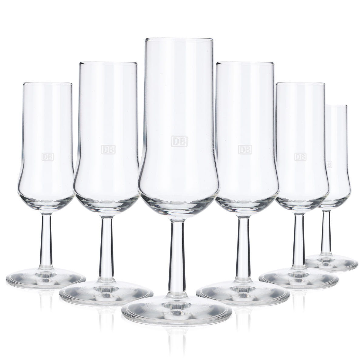 6x Deutsche Bahn DB Bicchieri da spumante in vetro 0,15 l Set di flûte per champagne Secco – Vista 5