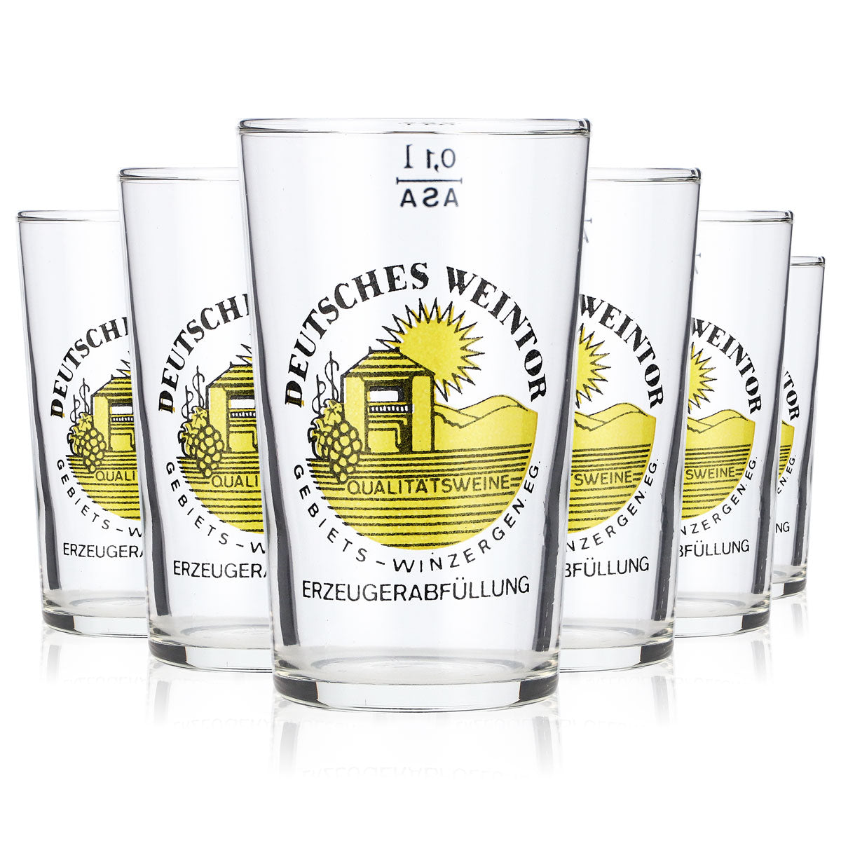 6x Bicchiere da vino tedesco Weintor 0,1 l Bicchieri da vino Bicchiere da degustazione Tasting Becher