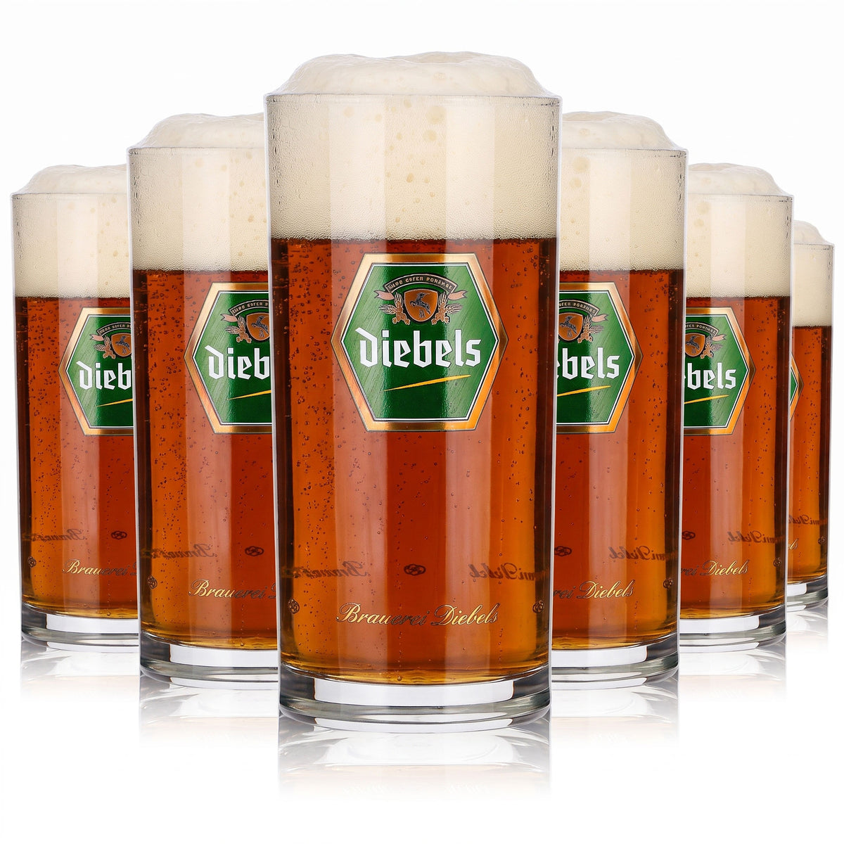 6 bicchieri da birra Diebels da 0,2 l, modello "Stange", birrificio Diebels, bicchieri da Kölsch Sahm (set da 6)