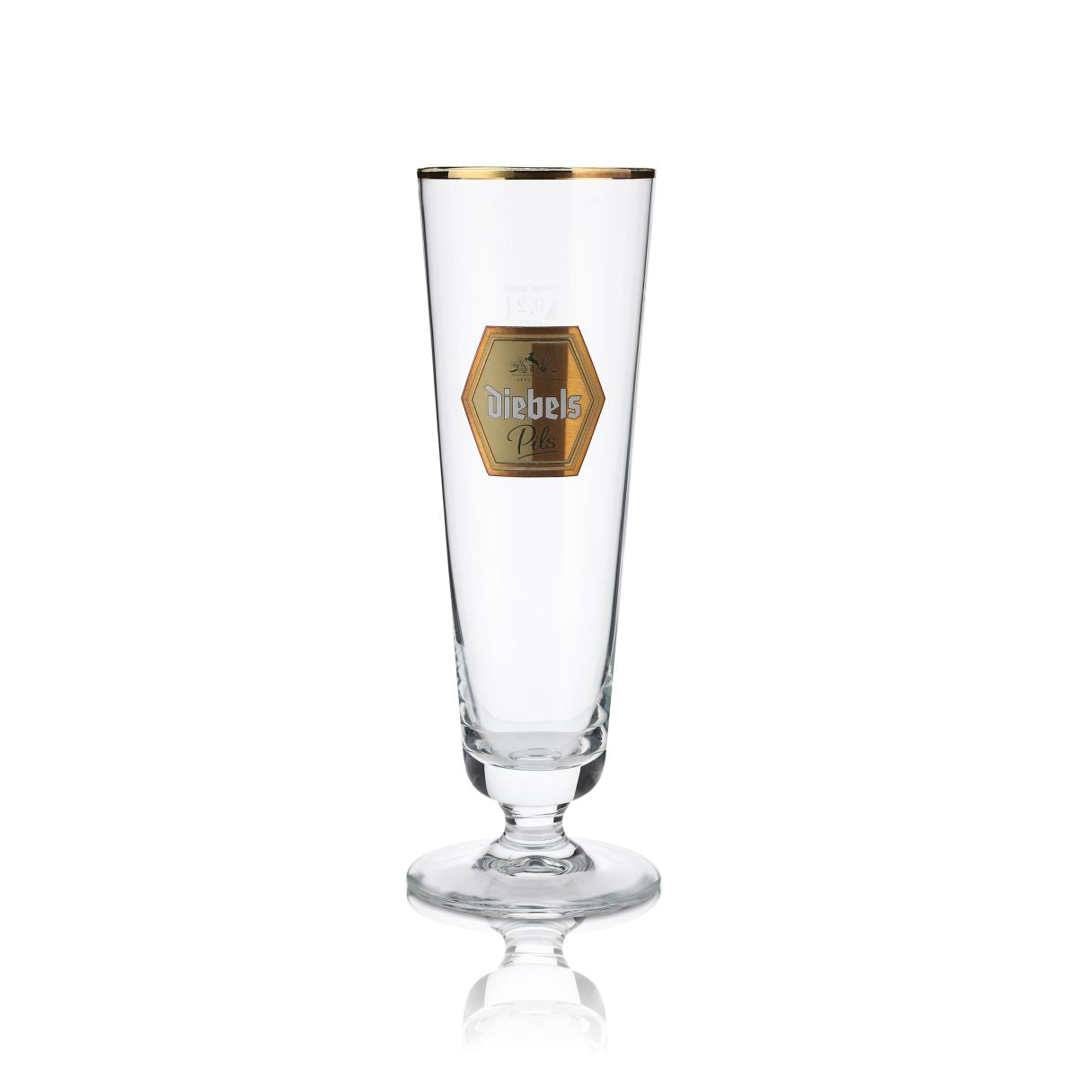 6 bicchieri da birra Diebels 0,2 l bicchiere a calice bordo dorato set birrificio gastronomia – Vista 2