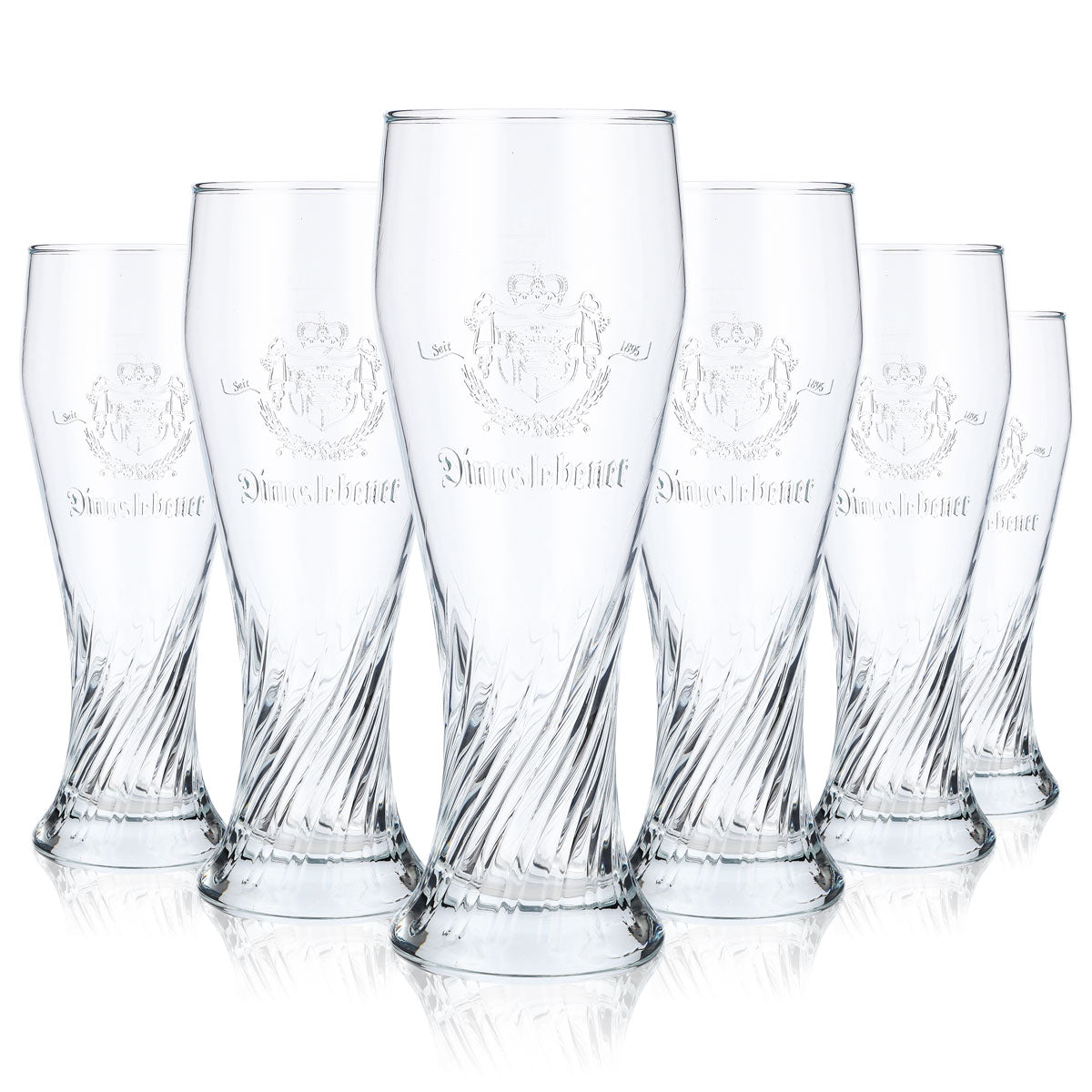 6 bicchieri da birra Dingslebener Bicchieri da birra bianca Bicchieri da birra 0,3 l Rilievo Perlsee – Vista 5