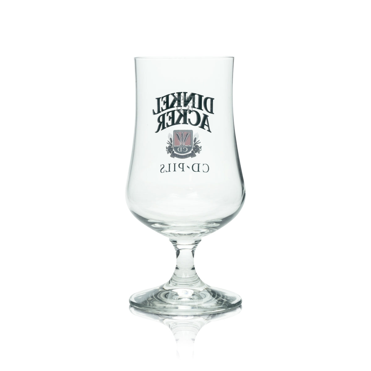6 bicchieri da birra in vetro 0,3 l con manico in legno di frassino, forma a tulipano, con logo e iscrizione "Dinkel Acker Bier" (birra di farro) – Vista 3