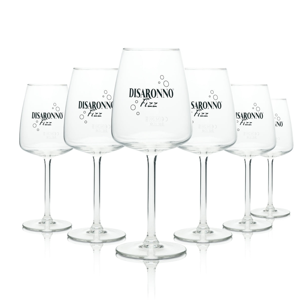 6 bicchieri da aperitivo Fizz in vetro da 0,3 l per liquore Disaronno Amaretto, forma a palloncino, da bar – Vista 2