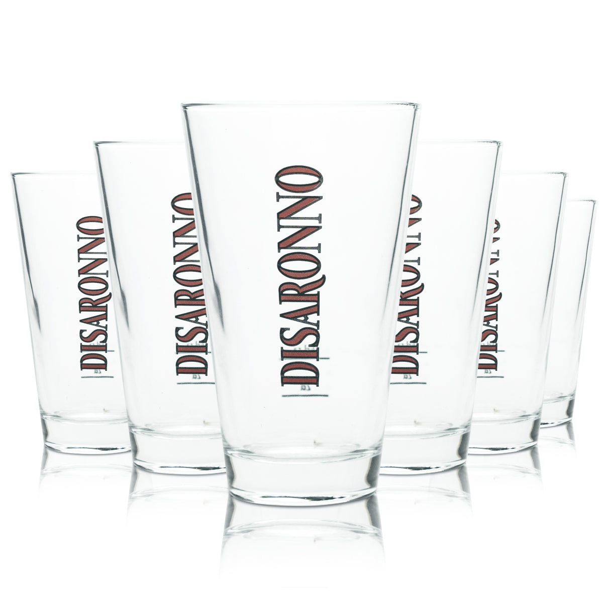 6 bicchieri da cocktail long drink in vetro per liquore Disaronno Amaretto, look retrò, per uso gastronomico