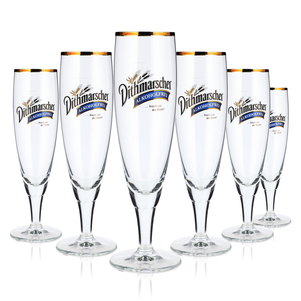 6 bicchieri da birra Dithmarscher da 0,2 l, a forma di coppa, analcolici, con bordo dorato, Ritzenhoff (set da 6)