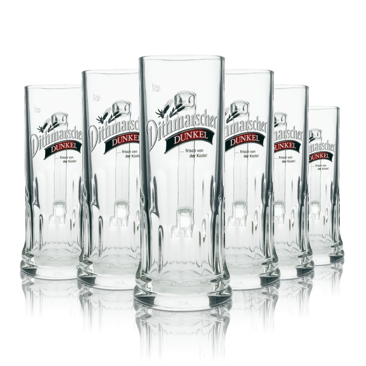 6 bicchieri da birra Dithmarscher 0,5 l, boccale scuro Seidel Rastal