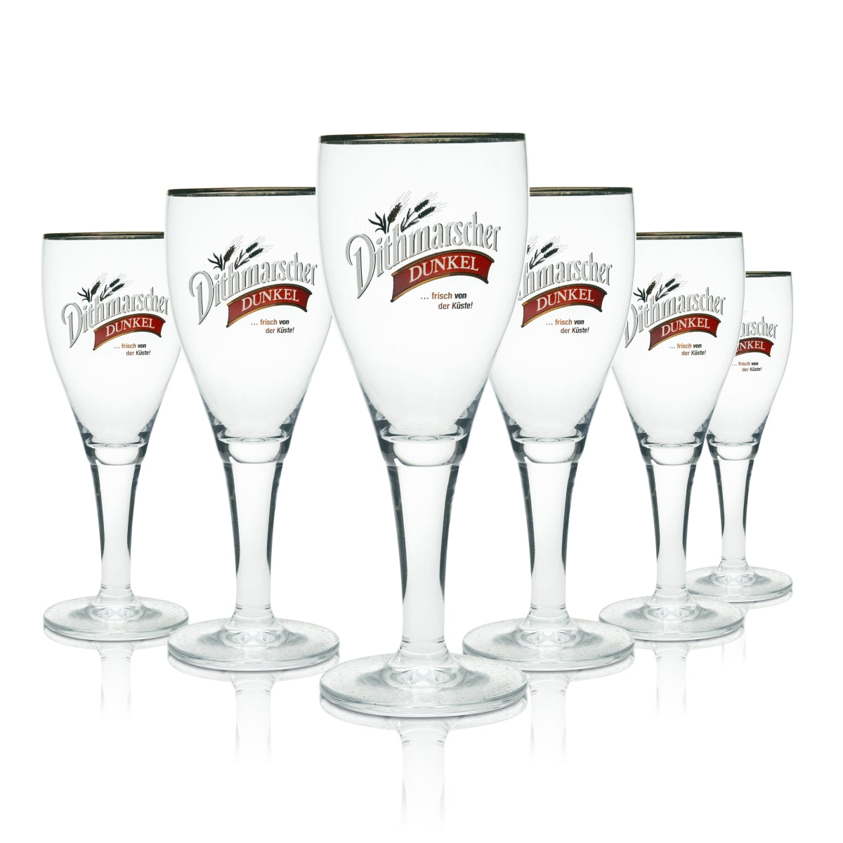 6 bicchieri da birra Dithmarscher 0,3 l scuri con bordo dorato Ritzenhoff