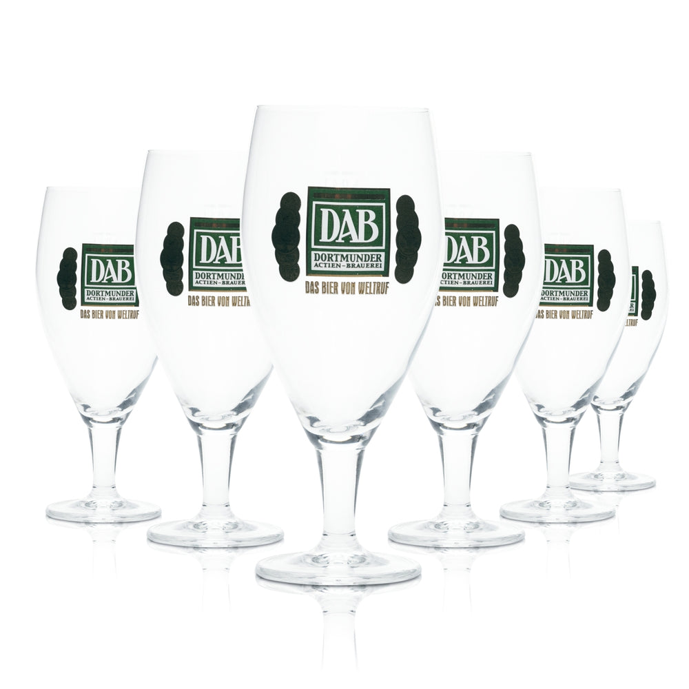6 bicchieri da birra Dortmunder Aktien Brauerei 0,4 l, forma a tulipano, bicchieri da birra Pils Gastro DAB