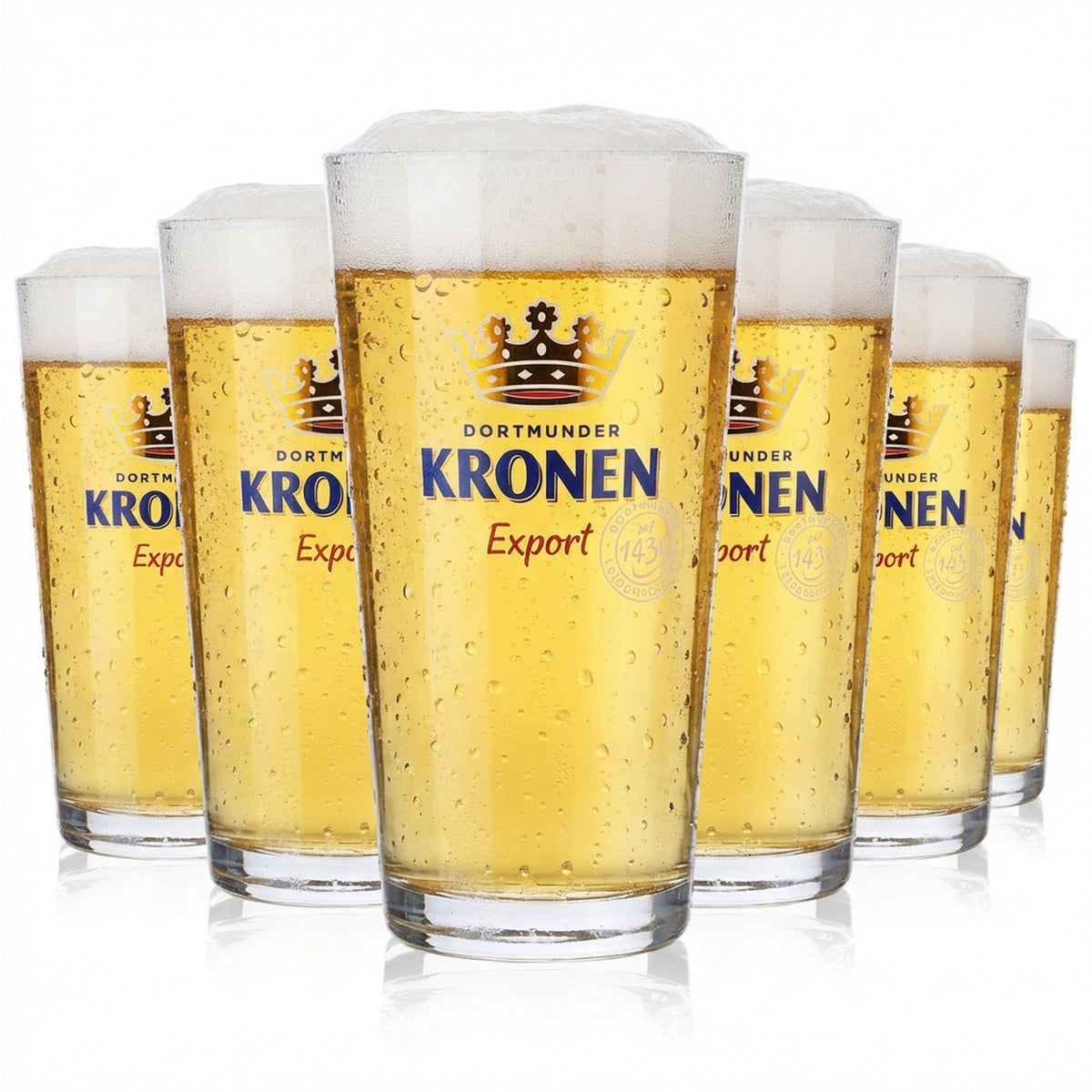 6 bicchieri da birra Willi-Becher Kronen Dortmund da 0,3 l Bicchieri da birra Export