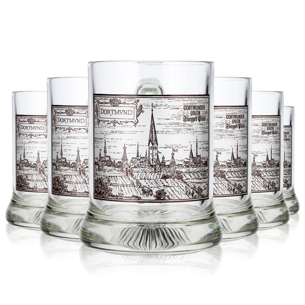 6 bicchieri da birra "Dortmunder Union" da 0,28 l, Höhr Grenzhausen Seidel (set da 6)