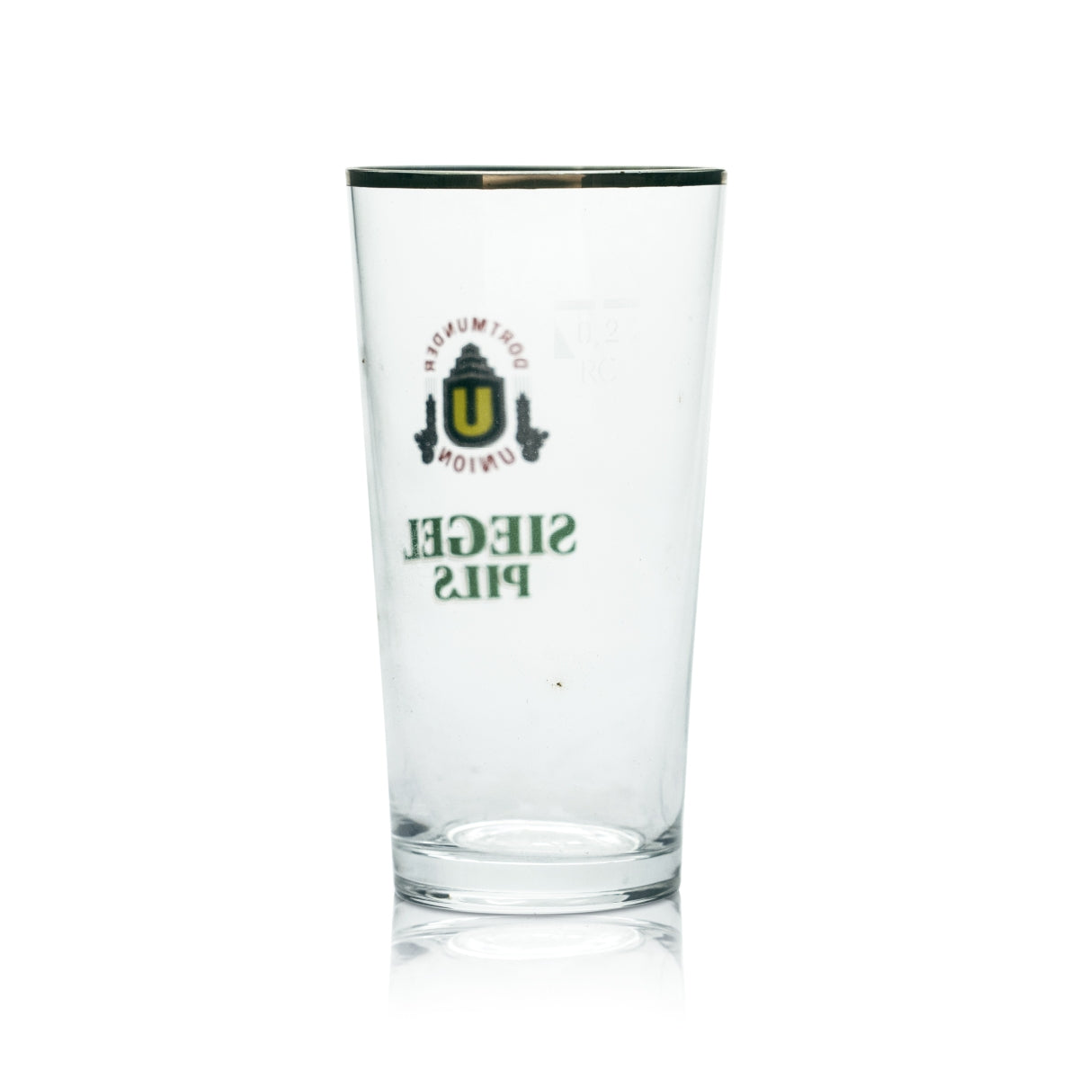 6 bicchieri da birra Dortmunder Union in vetro da 0,2 l con sigillo e bordo dorato – Vista 3