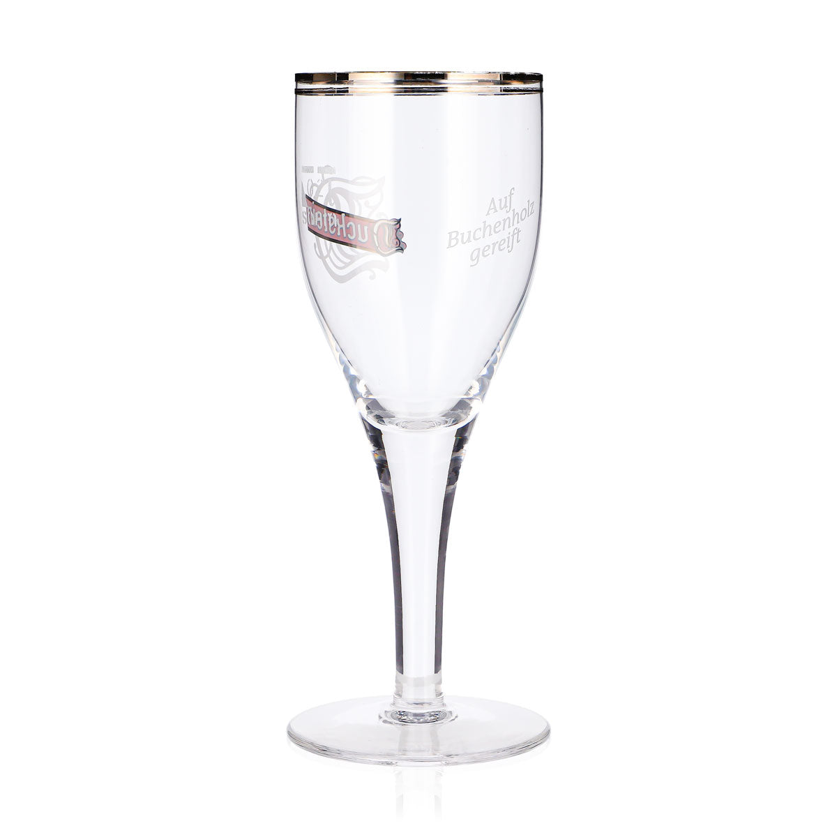 6 bicchieri da birra Duckstein da 0,2 l, forma a tulipano, bordo argentato, logo rosso (set da 6) – Vista 4